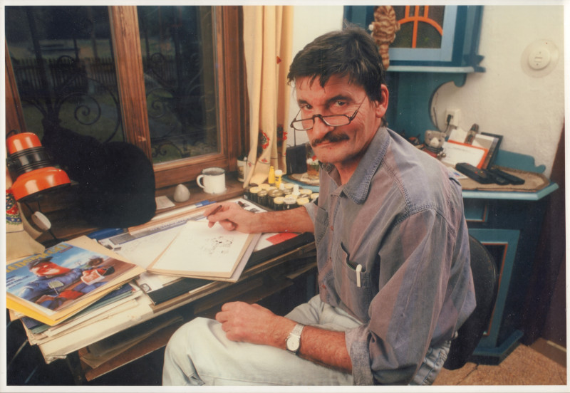 Heinz Jankofsky 1990er Jahre Arbeitsplatz in Bebersee Foto SUPERilluWeyrich